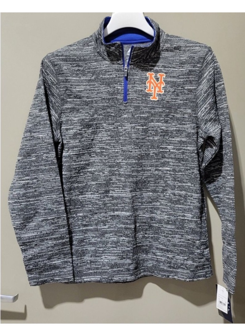New York Mets Heathered Gray Quarter-Zip Micro-fleece Pullover
